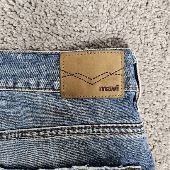 Mavi Jeans Mens 34X33 (Tag 36X34) Blue Wide Leg Max Denim Pants Casual - Picture 7 of 13